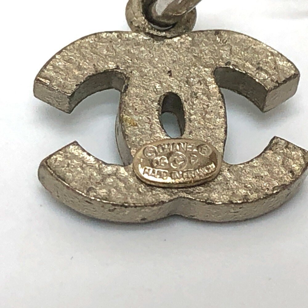 CHANEL Authentic Silver Logo Earrings - Picture 5 of 6